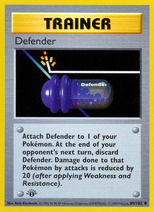 Defender (80/102) (Shadowless) [Base Set 1st Edition] | North of Exile Games