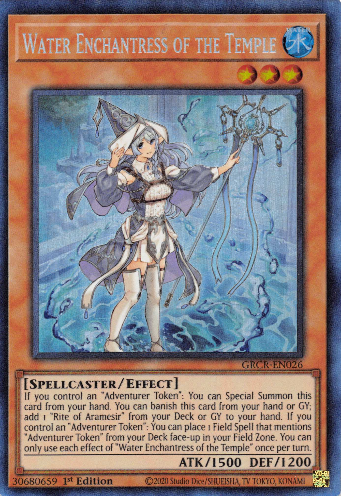 Water Enchantress of the Temple [GRCR-EN026] Collector's Rare | North of Exile Games