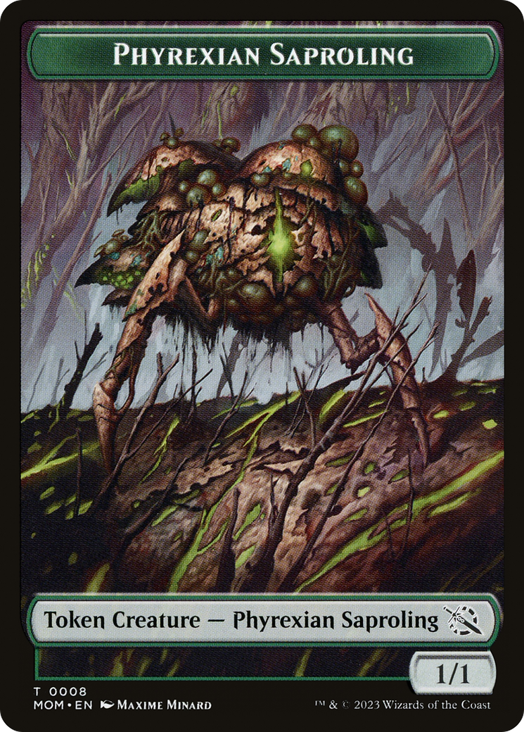 Treasure (20) // Phyrexian Saproling Double-Sided Token [March of the Machine Tokens] | North of Exile Games