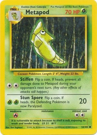 Metapod (54/102) [Base Set Unlimited] | North of Exile Games
