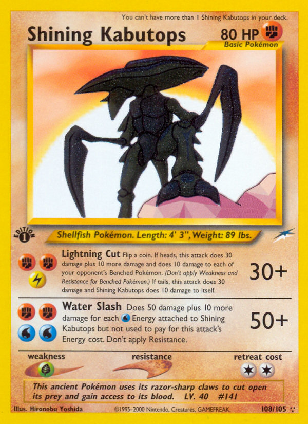 Shining Kabutops (108/105) [Neo Destiny 1st Edition] | North of Exile Games