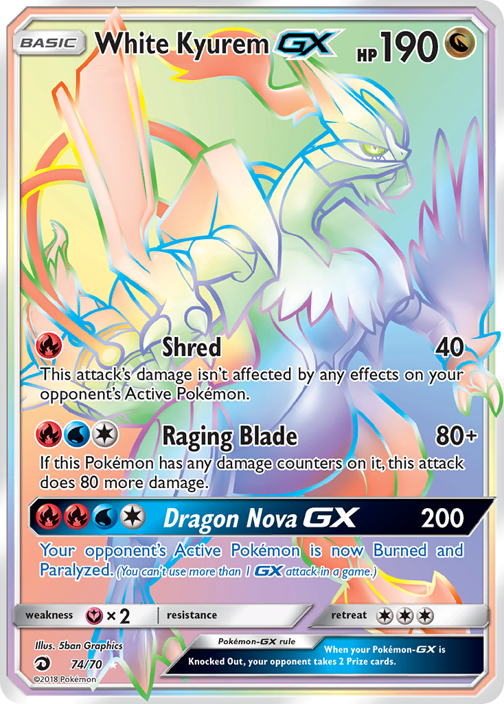 White Kyurem GX (74/70) [Sun & Moon: Dragon Majesty] | North of Exile Games