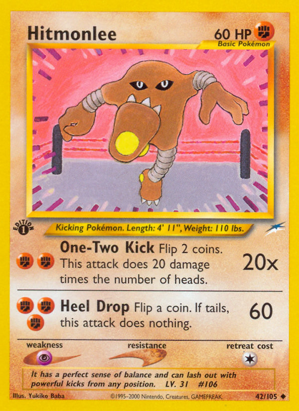 Hitmonlee (42/105) [Neo Destiny 1st Edition] | North of Exile Games