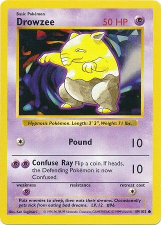 Drowzee (49/102) [Base Set Shadowless Unlimited] | North of Exile Games