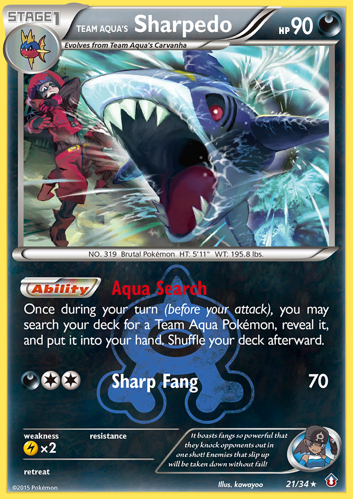Team Aqua's Sharpedo (21/34) [XY: Double Crisis] | North of Exile Games