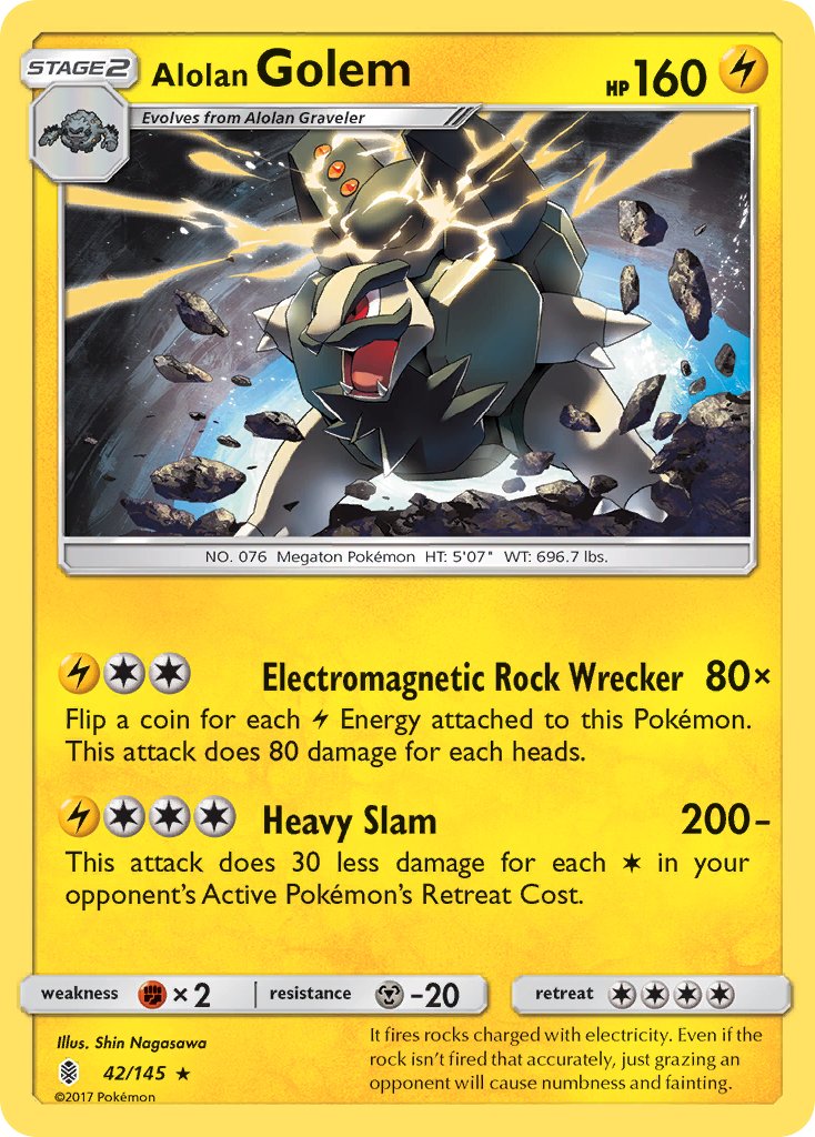 Alolan Golem (42/145) (Cosmos Holo) (Blister Exclusive) [Sun & Moon: Guardians Rising] | North of Exile Games
