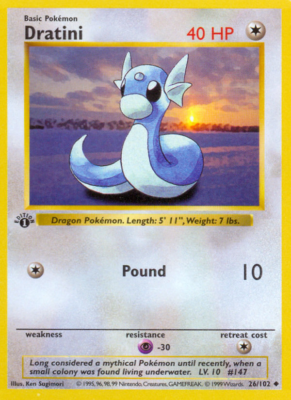 Dratini (26/102) (Shadowless) [Base Set 1st Edition] | North of Exile Games