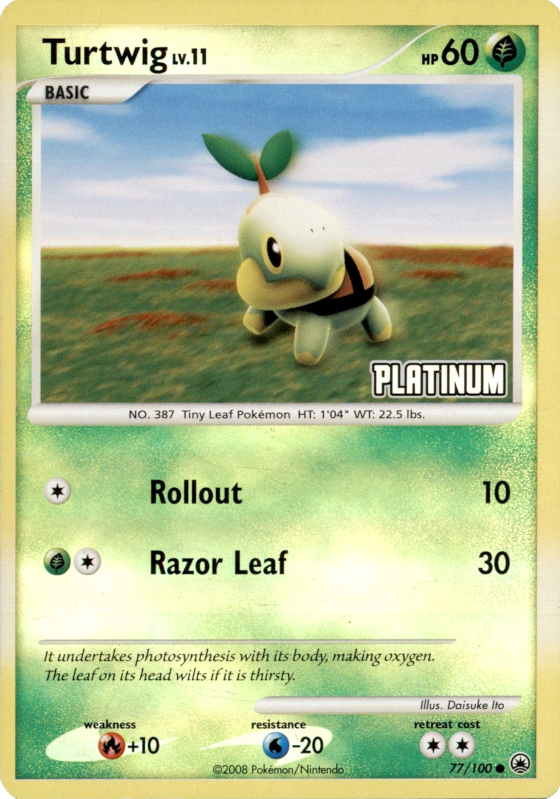 Turtwig LV.11 (77/100) (Platinum) [Burger King Promos: 2008 Collection] | North of Exile Games