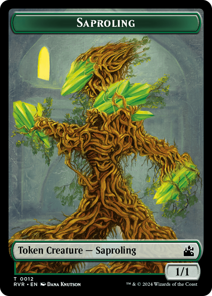 Saproling // Soldier Double-Sided Token [Ravnica Remastered Tokens] | North of Exile Games