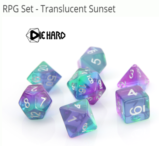 Translucent Sunset Dice Set | North of Exile Games