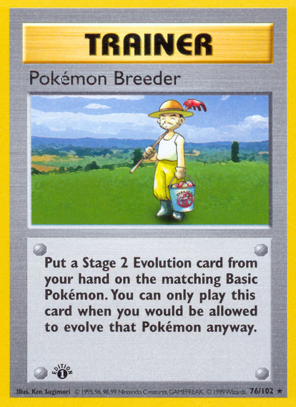 Pokemon Breeder (76/102) (Shadowless) [Base Set 1st Edition] | North of Exile Games