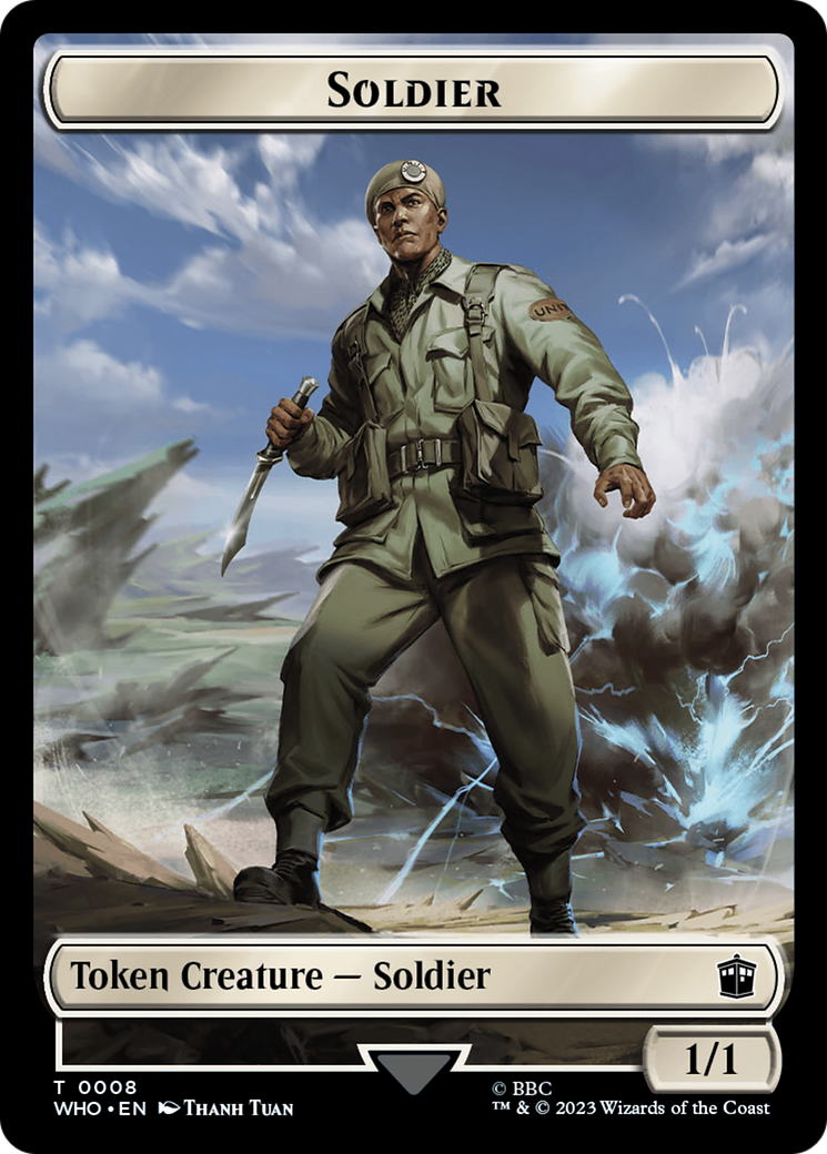 Soldier // Mark of the Rani Double-Sided Token [Doctor Who Tokens] | North of Exile Games