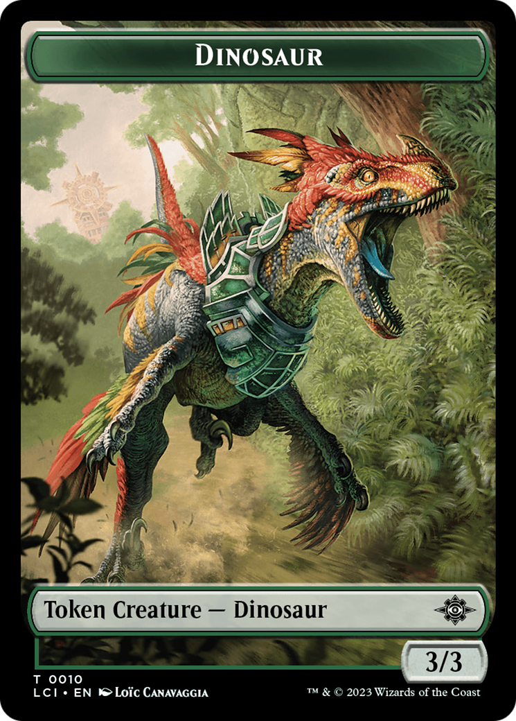 Gnome // Dinosaur (0010) Double-Sided Token [The Lost Caverns of Ixalan Tokens] | North of Exile Games