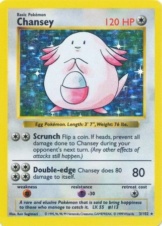 Chansey (3/102) [Base Set Shadowless Unlimited] | North of Exile Games