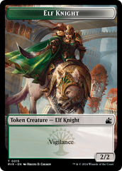 Elf Knight // Soldier Double-Sided Token [Ravnica Remastered Tokens] | North of Exile Games