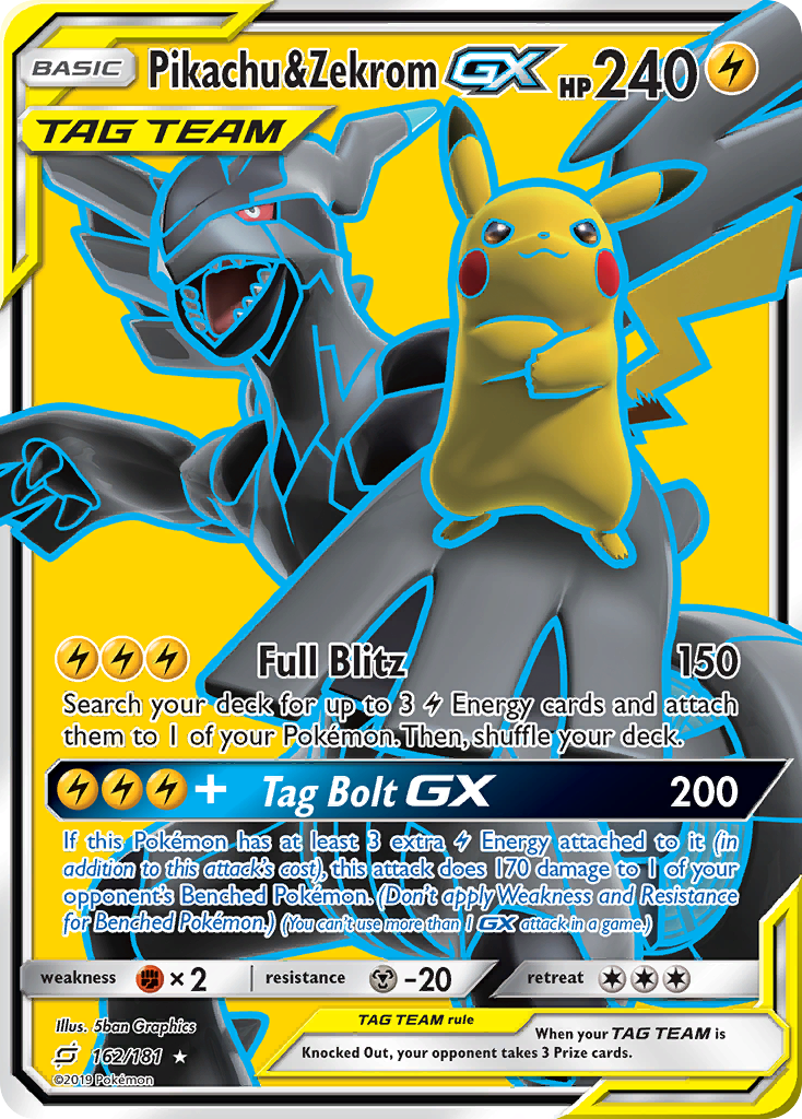 Pikachu & Zekrom GX (162/181) [Sun & Moon: Team Up] | North of Exile Games