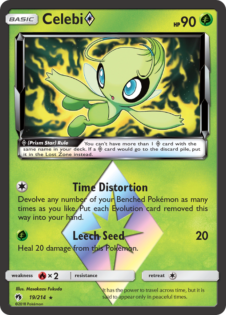 Celebi (19/214) (Prism Star) [Sun & Moon: Lost Thunder] | North of Exile Games