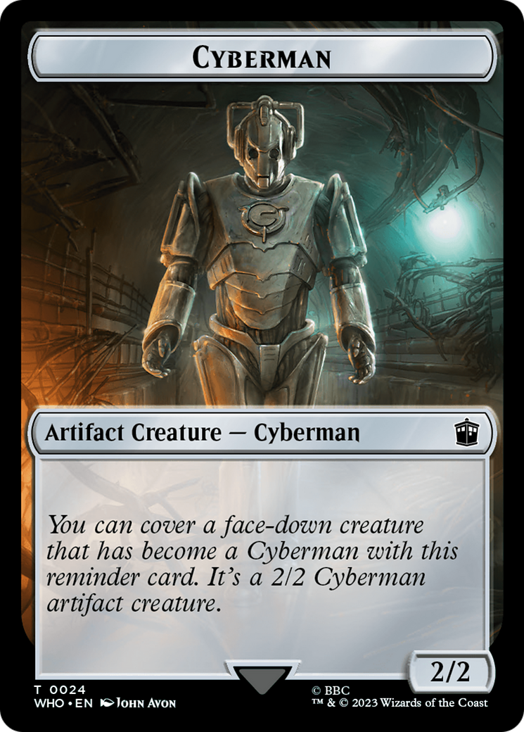 Soldier // Cyberman Double-Sided Token [Doctor Who Tokens] | North of Exile Games