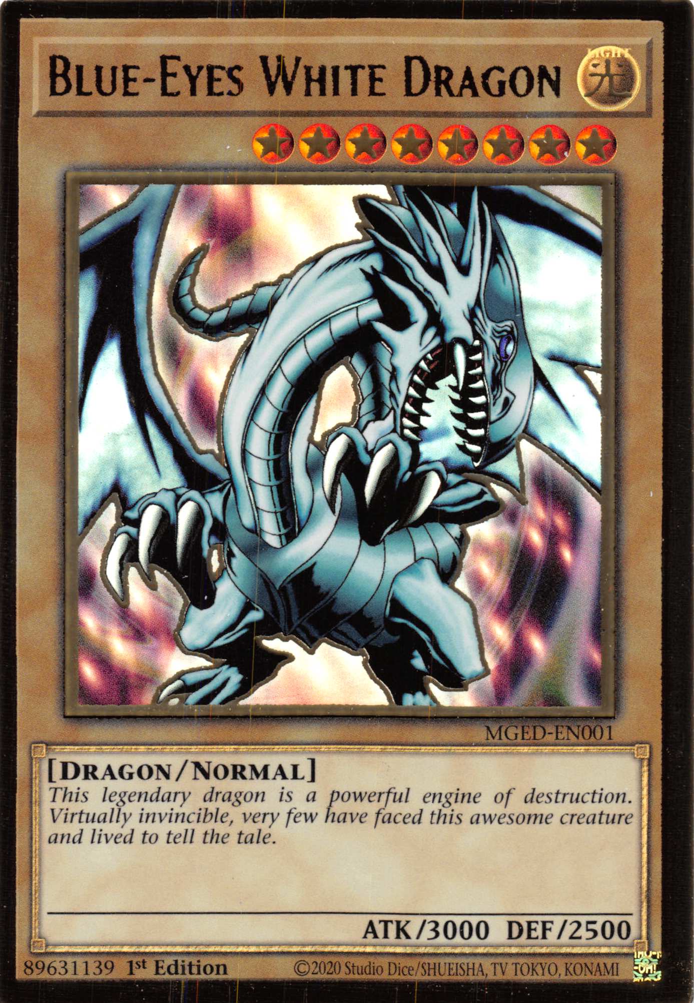 Blue-Eyes White Dragon (Alternate Art) [MGED-EN001] Gold Rare | North of Exile Games