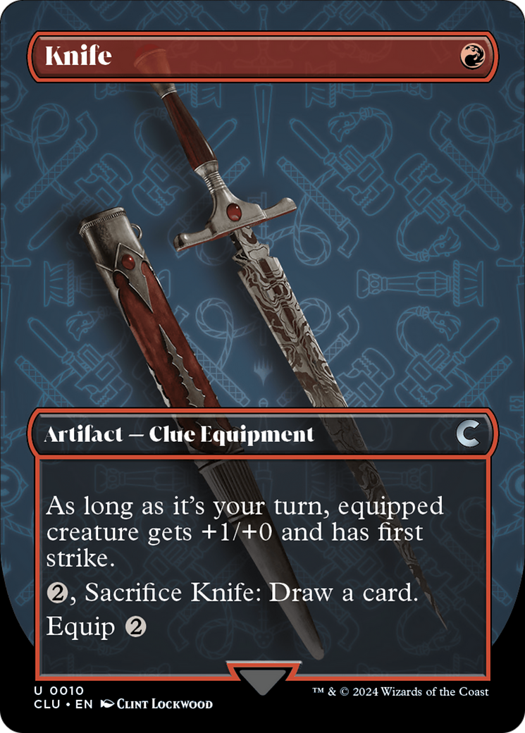 Knife (Borderless) [Ravnica: Clue Edition] | North of Exile Games