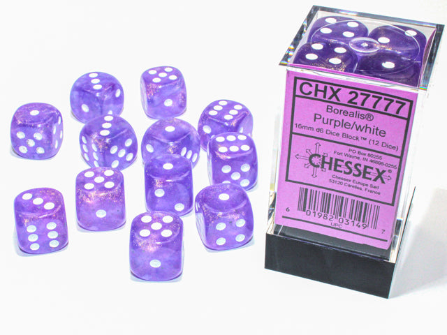Purple w/ white 16mm d6 Dice Block - CHX27777 | North of Exile Games