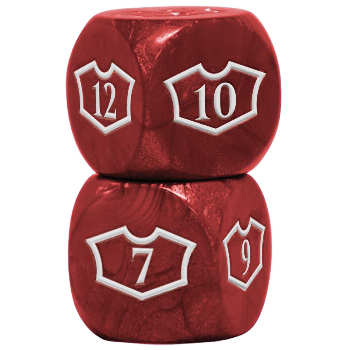 Dice: Ultra Pro  DELUXE LOYALTY Dice SET W/ 7-12 - MOUNTAIN red | North of Exile Games