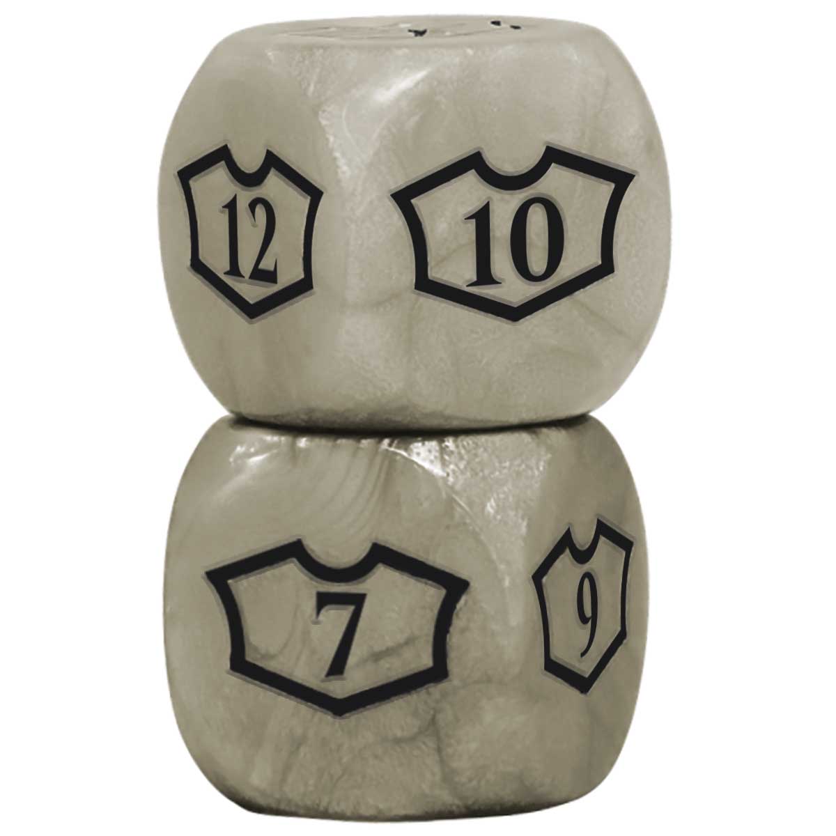 Dice: Ultra Pro  DELUXE LOYALTY Dice SET W/ 7-12 - PLAINS white | North of Exile Games